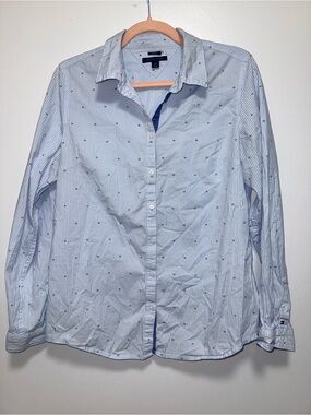 Tommy Hilfiger Pale Blue & White Pinstripe Button-Down Shirt
